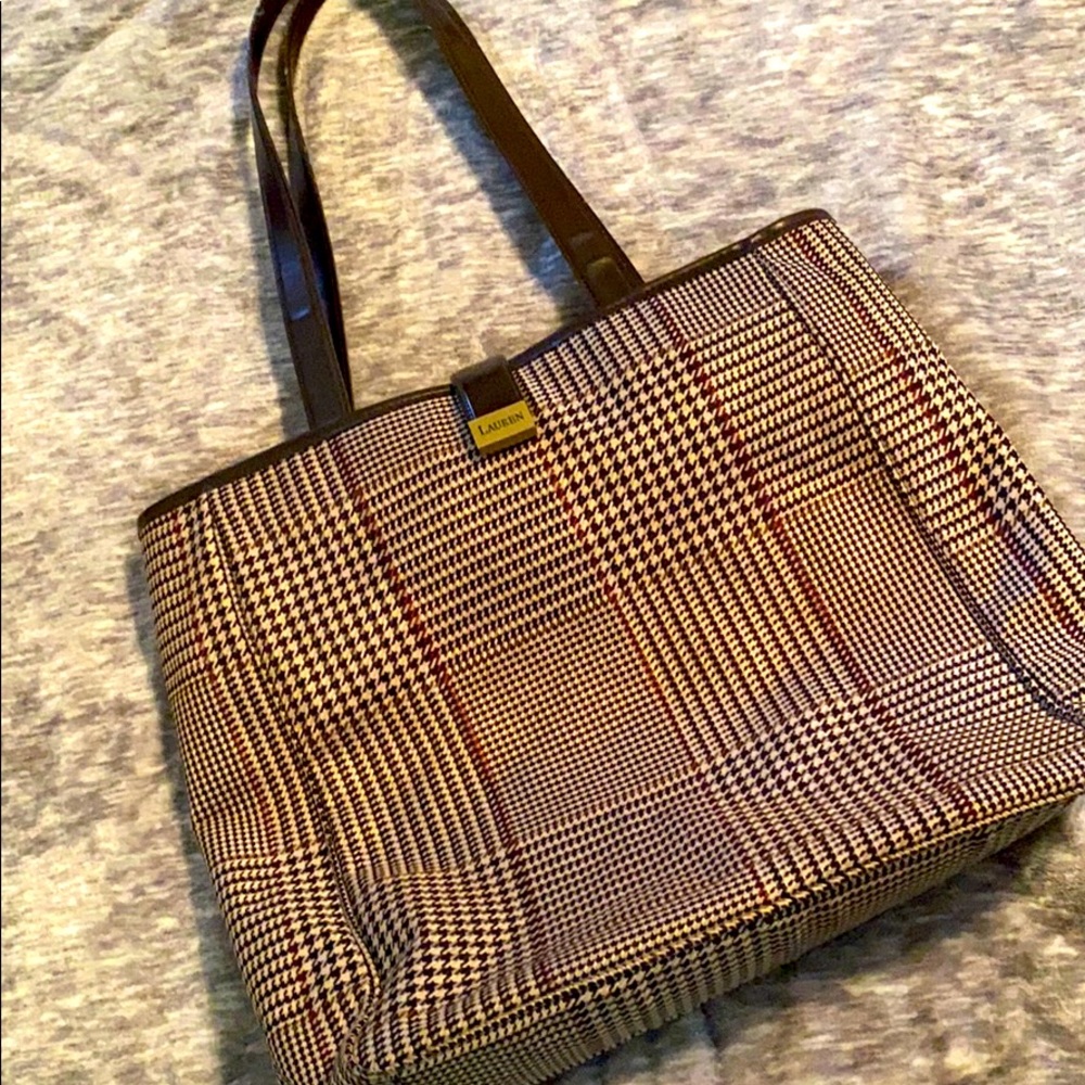 Ralph Lauren plaid tote
